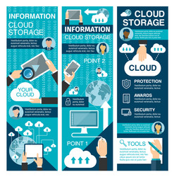 Cloud Storage & Data Security Banner vector image