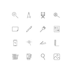 creative process and design linear thin icons set vector image