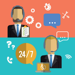 customer service technical icon set vector image