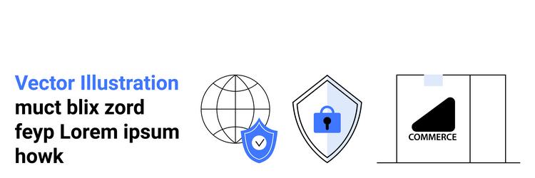 cybersecurity concepts with shield lock globe vector image