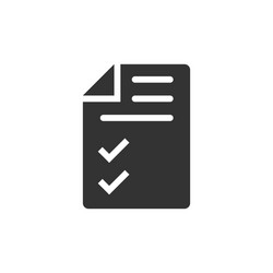 document checklist icon in flat style report vector