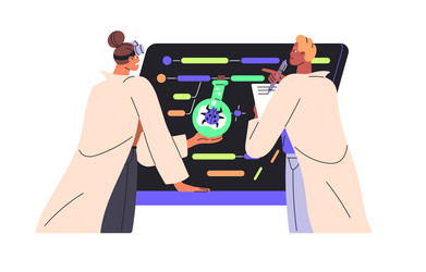 qa software engineers inspect code testers vector image