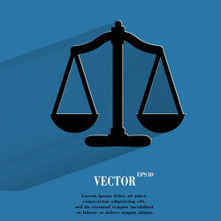 scales balance flat modern web button with long vector image