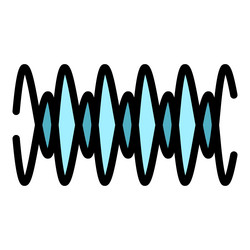 Sound waves icon color outline vector