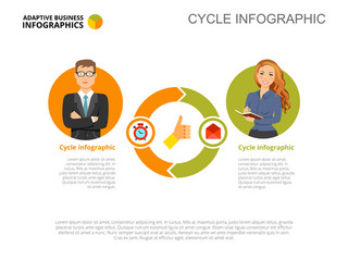 two options cycle slide template vector image