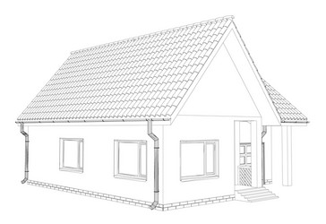 Wireframe Building Sketch vector image
