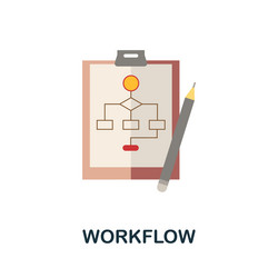 workflow icon flat sign element from time vector