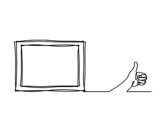 abstract picture frame with hand as continuous vector image