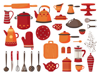 doodle kitchen utensils cooking utensil isolated vector