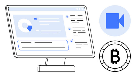 online presentation interface with analytics vector image