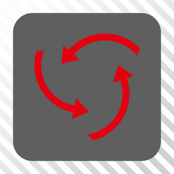 swirl arrows rounded square button vector image