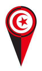 tunisia map pointer location flag vector