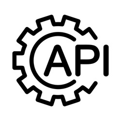 api with gear icon linear template for software vector image