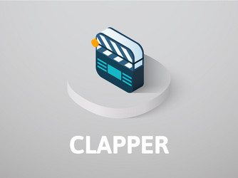 clapper isometric icon isolated on color vector