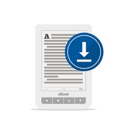 ebook or tablet and upload button isolated vector image
