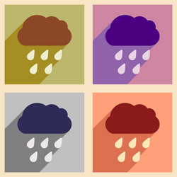 flat with shadow concept and mobile application vector image