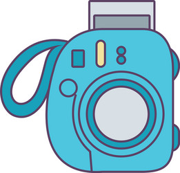 isolated camera device line and fill style icon vector image