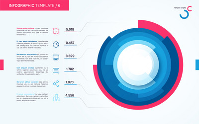 light and neat infographic circle chart vector image