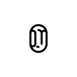 on line simple round initial concept with high vector image