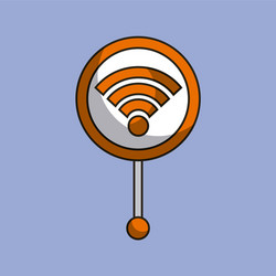 pointer map with wifi signal sensor navigation vector image