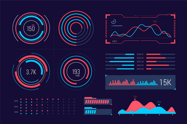 professional dashboard element set vector image