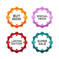 Sale badges discount price tag sticker vivid vector