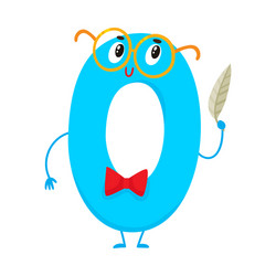 Smiling Zero Number Characters vector image