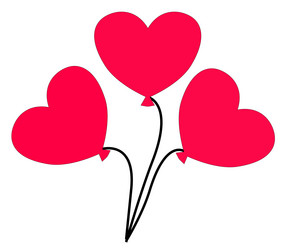 Heart balloons icon balloon for valentine day vector