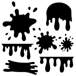 Paint Splashes and Blobs vector image