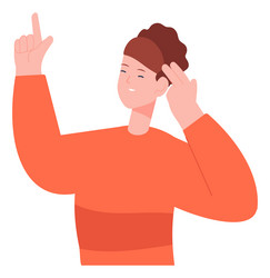 problem solution concept woman pointing up vector image
