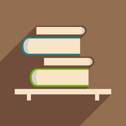 flat with shadow icon and mobile application book vector image