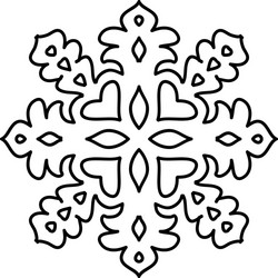 isolated snowflake pattern on white background vector image