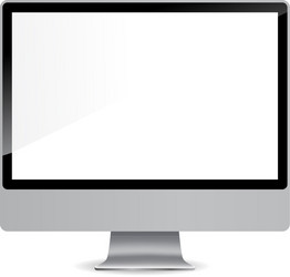 Monitor with a shadow on gray background vector