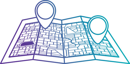 paper map with pointer location isolated icon vector image