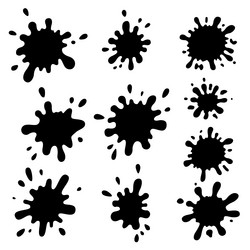 set of paint splashes splatter blobs vector image