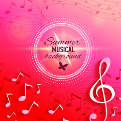 Abstract background with music key and notes vector