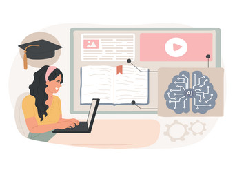 ai-optimized educational resources abstract vector image