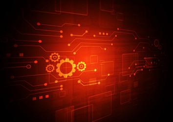 circuit technology background with hi-tech vector image