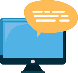 computer monitor speech bubble message vector image