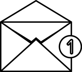 envelope mail with counter number vector image