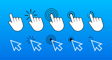 finger click icon hand push vector image