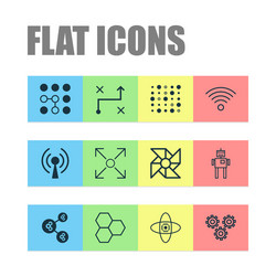 machine icons set collection of variable vector image