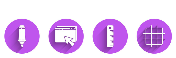 set marker pen web design and development ruler vector image