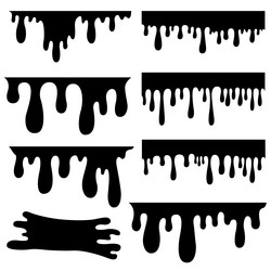 set of paint splashes splatter blobs vector image