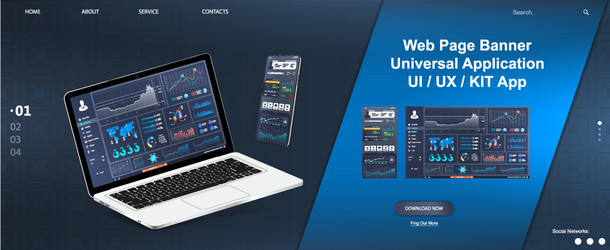 trade platform app and web page screen template vector