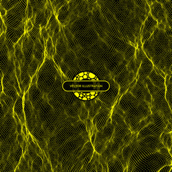 array with dynamic particles yellow abstract vector image