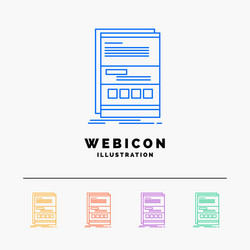 browser dynamic internet page responsive 5 color vector image