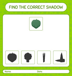 find the correct shadows game with acorn squash vector image