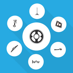 flat parts set of gasket windshield input vector image