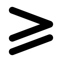 greater than or equal to mathematics symbol vector image